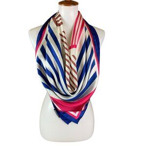 Galeries Lafayette Bold Striped Silk Square Scarf 34x34